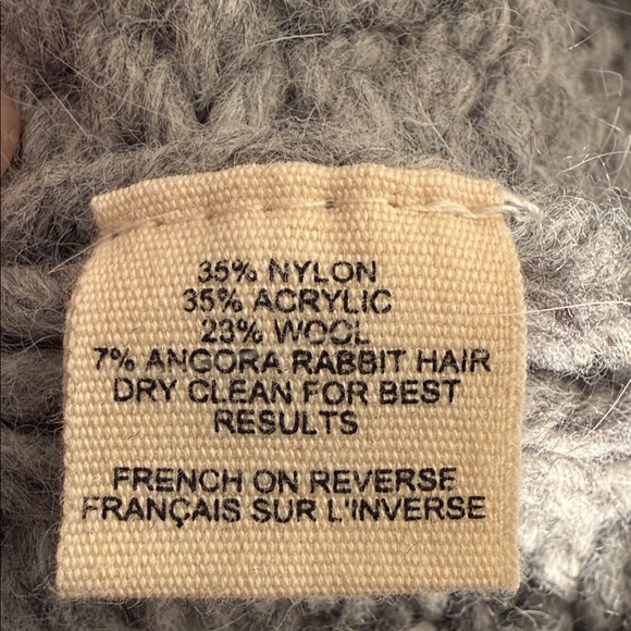 Anthro Sleeping On Snow Cable Knit Tie Side Poncho Cardigan Angora Wool OS - Picture 4 of 11